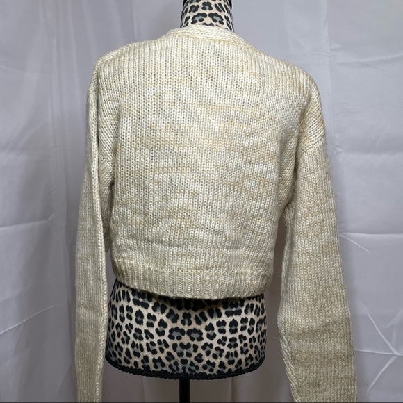 Asos NA-KD pearl detail cardigan in beige Size M NWT - Picture 2 of 4